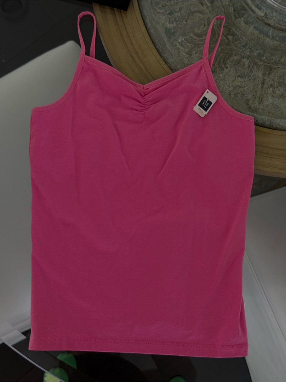 SET ! GAP Hot Pink Ruched V-Neck Spaghetti Strap Cami